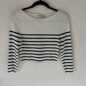 Navy and White Alexander Wang Crop Shirt
